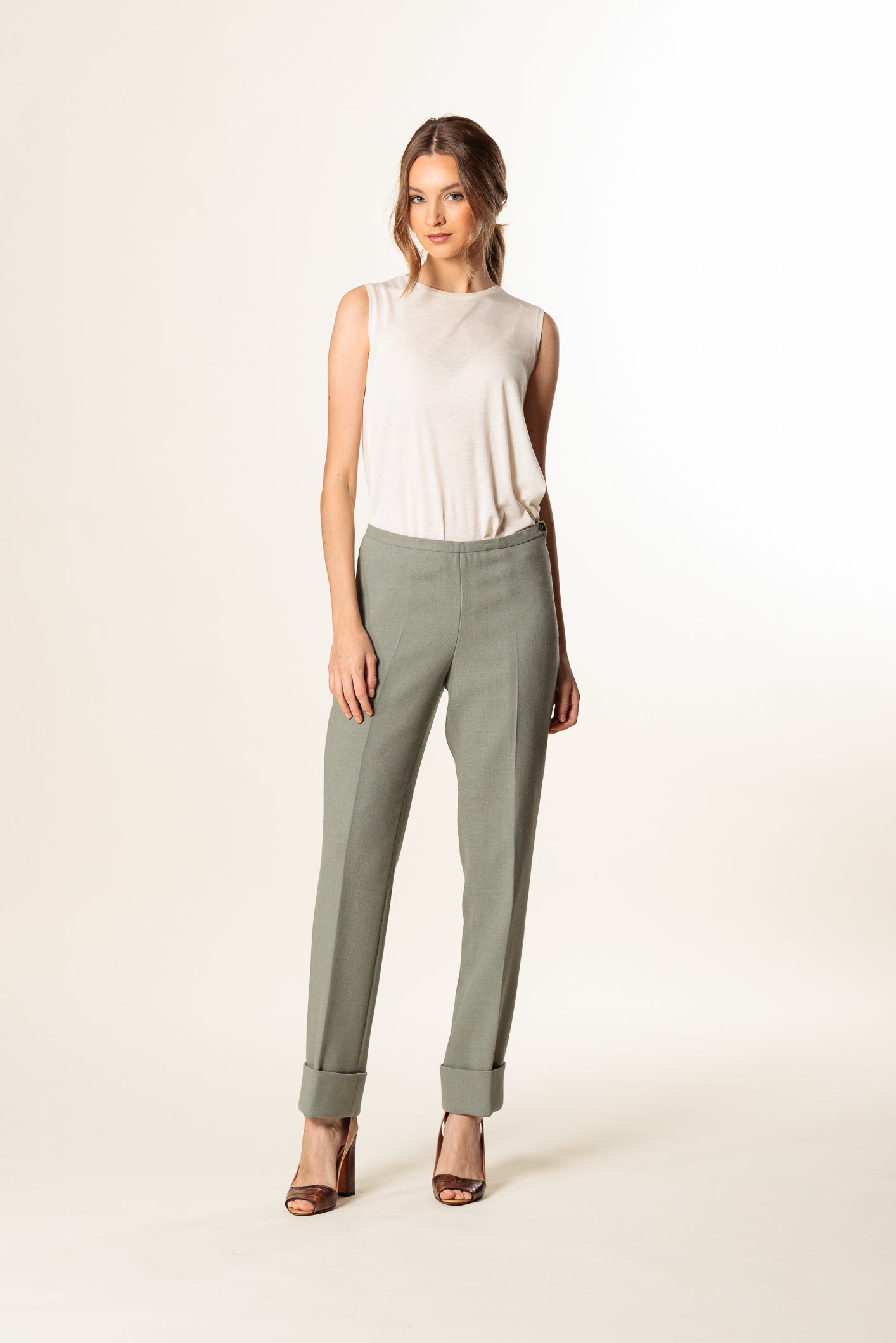 Womens Tu Size UK 8 Green Mix Leaf Print Pull On Linen Blend Jogger Trousers  | eBay